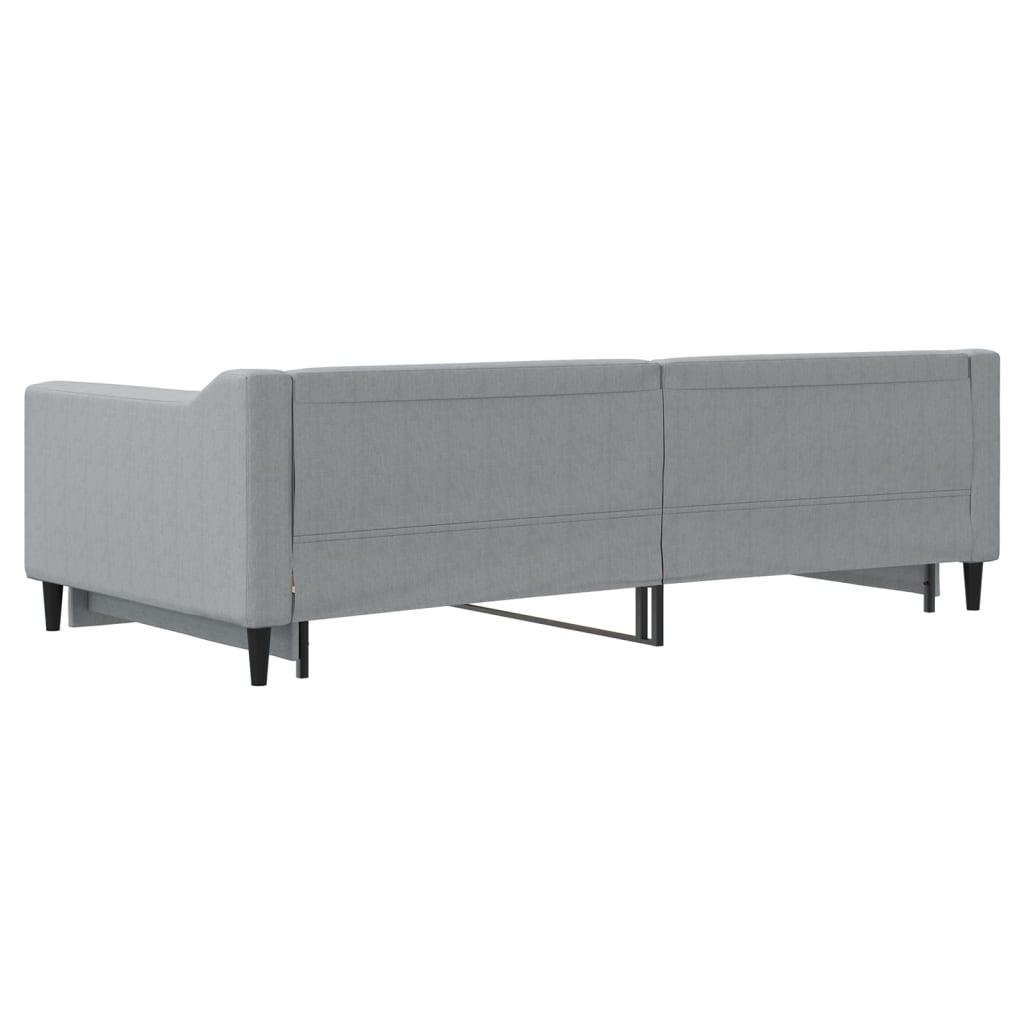 Daybed med udtræk 100x200 cm stof lysegrå