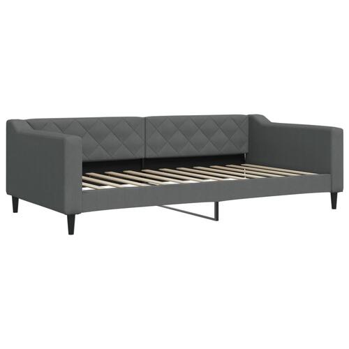 Daybed med udtræk og madras 100x200 cm stof mørkegrå