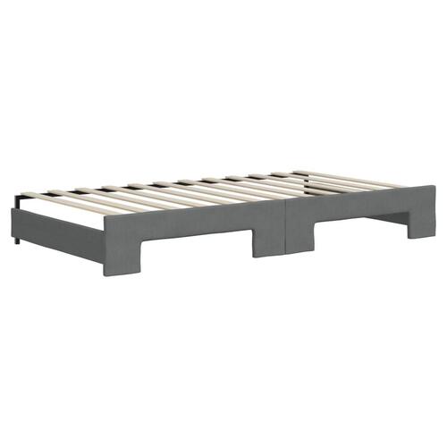 Daybed med udtræk og madras 100x200 cm stof mørkegrå