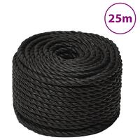 Arbejdsreb 24 mm 25 m polypropylen sort