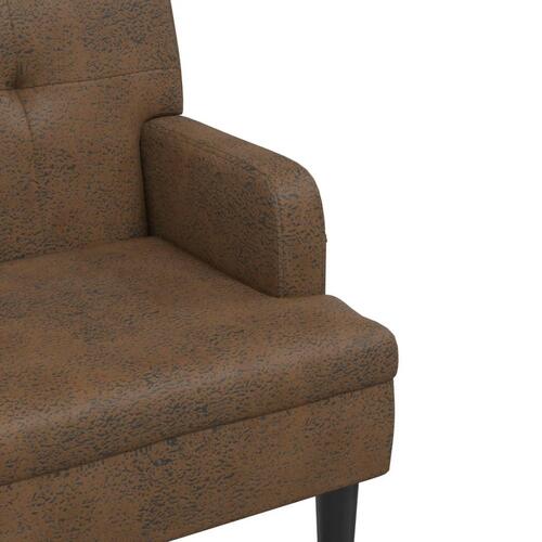 Bænk med ryglæn 112x65,5x75 cm imiteret ruskind brun