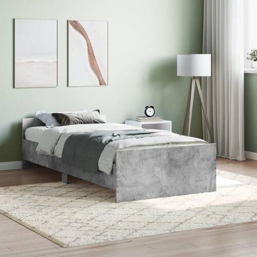 Sengeramme 90x200 cm konstrueret træ betongrå