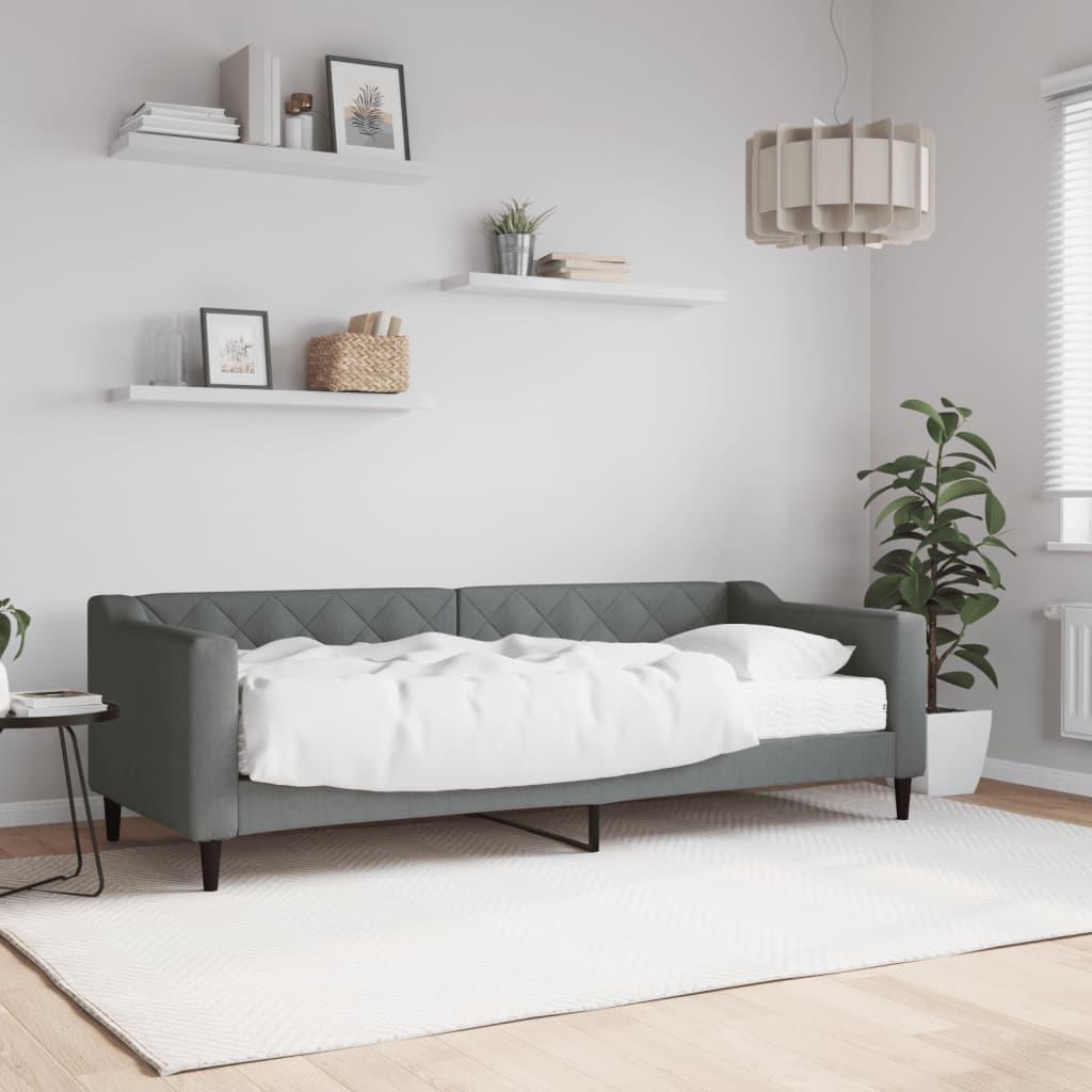 Daybed Stof Mørkegrå - med madras / 80 x 200 cm