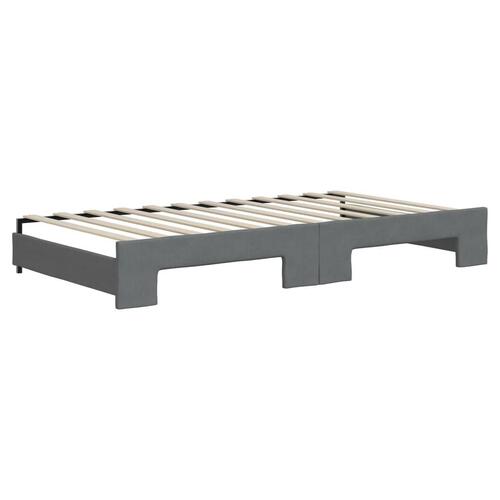 Daybed med udtræk og skuffer 100x200 cm stof mørkegrå