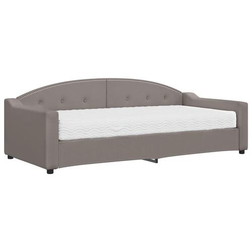 Daybed med madras 90x200 cm stof gråbrun