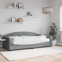 Daybed med madras 100x200 cm stof lysegrå