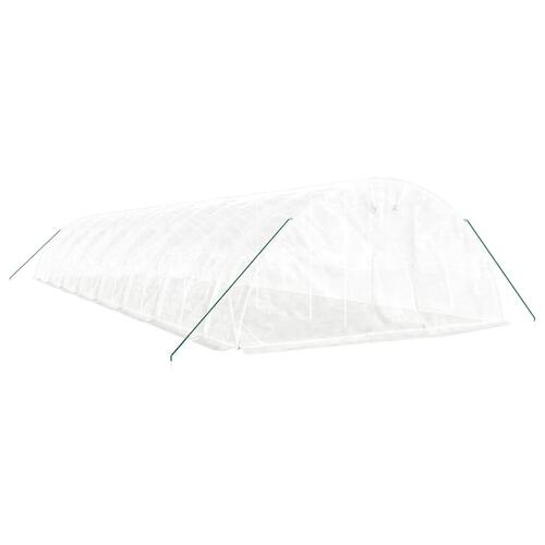 Drivhus med stålstel 80 m² 16x5x2,3 m hvid