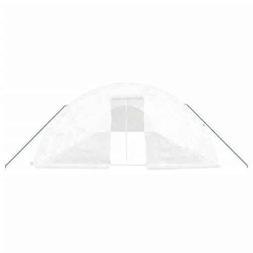Drivhus med stålstel 80 m² 16x5x2,3 m hvid