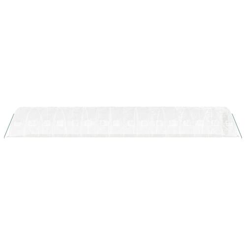 Drivhus med stålstel 80 m² 16x5x2,3 m hvid