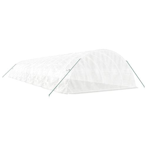 Drivhus med stålstel 80 m² 16x5x2,3 m hvid