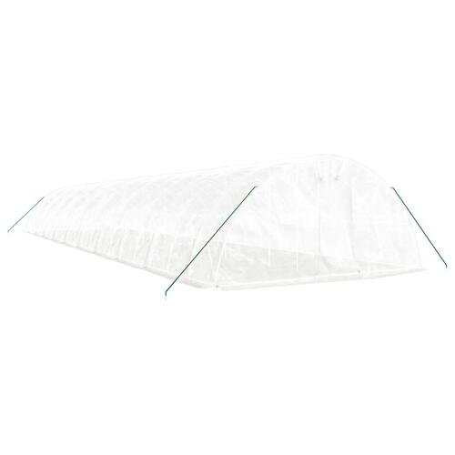 Drivhus med stålstel 100 m² 20x5x2,3 m hvid