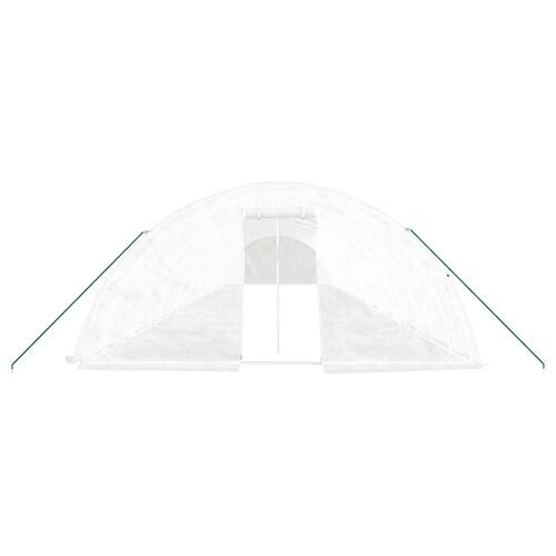 Drivhus med stålstel 100 m² 20x5x2,3 m hvid