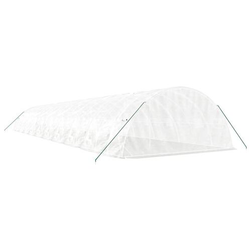 Drivhus med stålstel 100 m² 20x5x2,3 m hvid