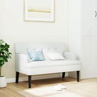 Bænk med ryglæn 112x65,5x75 cm kunstlæder hvid