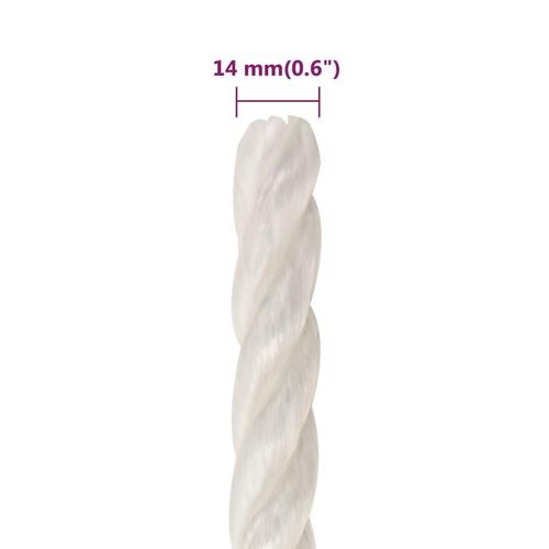 Arbejdsreb 14 mm 50 m polypropylen hvid