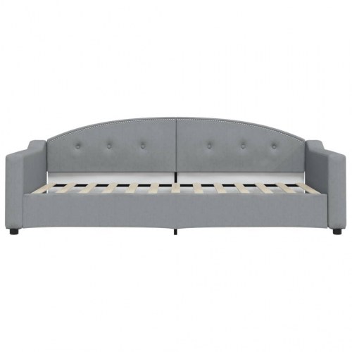 Daybed 90x200 cm i stof - lysegrå sovesofa til gæsteværelse og stue