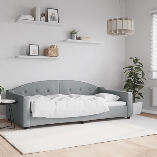 Daybed 100×200 cm i stof - lysegrå sengeramme/sovesofa