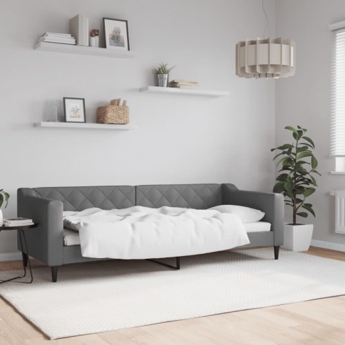 Daybed 80×200 cm i stof - mørkegrå sovesofa til gæsteværelse og stue