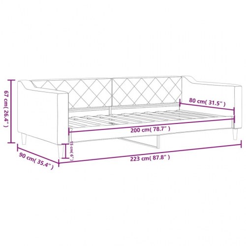Daybed 80×200 cm i stof - mørkegrå sovesofa til gæsteværelse og stue