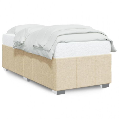Sengeramme i stof uden madras 100 x 200 cm - creme