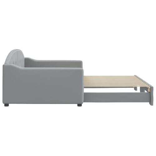 Daybed med udtræk 100x200 cm stof lysegrå