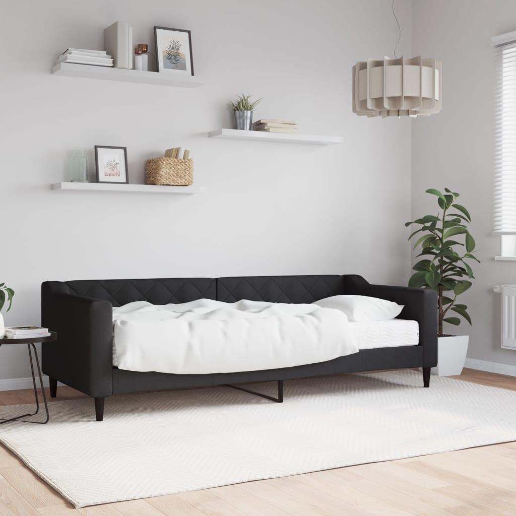 daybed med madras 80x200 cm stof sort