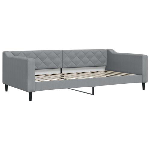 Daybed med madras 100x200 cm stof lysegrå