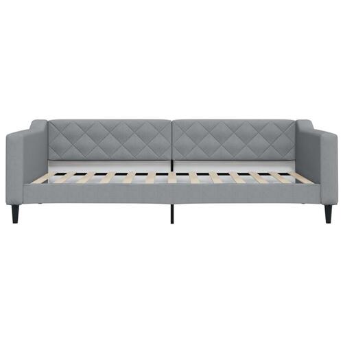 Daybed med madras 100x200 cm stof lysegrå