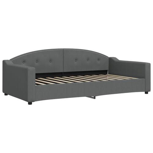 Daybed med udtræk og madras 100x200 cm stof mørkegrå