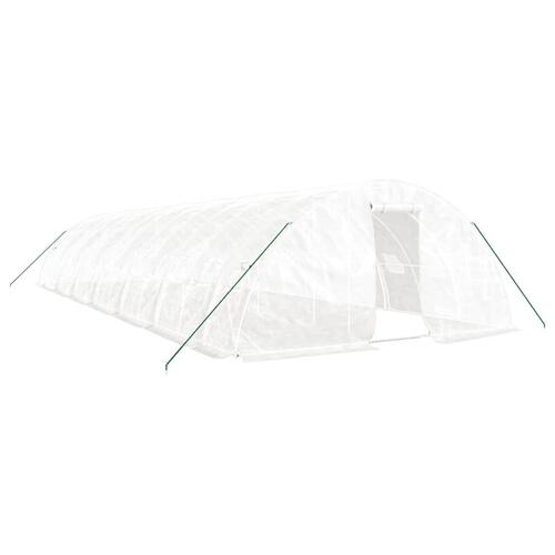 Drivhus med stålstel 70 m² 14x5x2,3 m hvid