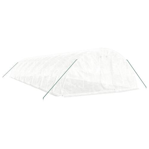 Drivhus med stålstel 70 m² 14x5x2,3 m hvid
