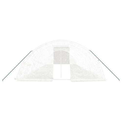 Drivhus med stålstel 70 m² 14x5x2,3 m hvid