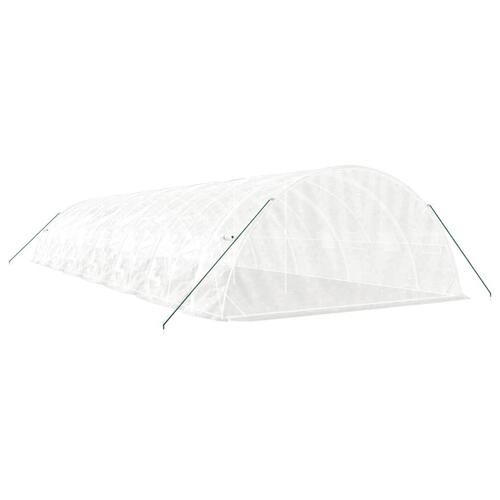Drivhus med stålstel 70 m² 14x5x2,3 m hvid