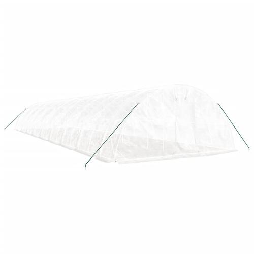 Drivhus med stålstel 90 m² 18x5x2,3 m hvid