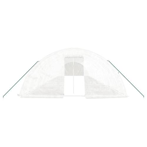 Drivhus med stålstel 90 m² 18x5x2,3 m hvid