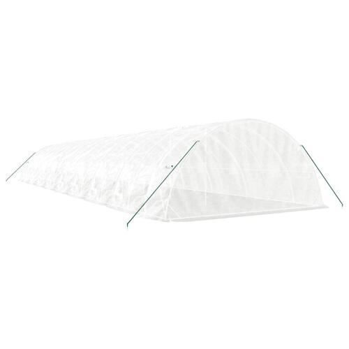 Drivhus med stålstel 90 m² 18x5x2,3 m hvid