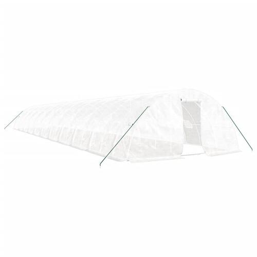Drivhus med stålstel 110 m² 22x5x2,3 m hvid