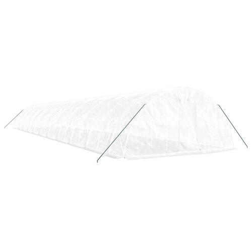 Drivhus med stålstel 110 m² 22x5x2,3 m hvid
