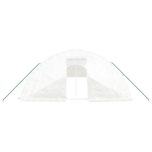 Drivhus med stålstel 110 m² 22x5x2,3 m hvid