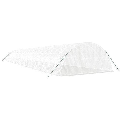 Drivhus med stålstel 110 m² 22x5x2,3 m hvid