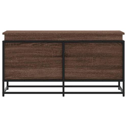 Opbevaringsboks med låg 100x40x51,5 cm konstrueret træ brunt eg