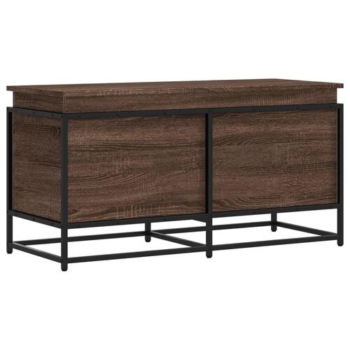 Opbevaringsboks med låg 100x40x51,5 cm konstrueret træ brunt eg