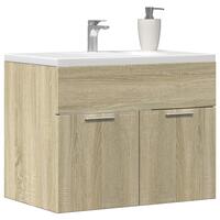 Skab til håndvask 60x38,5x46 cm konstrueret træ sonoma-eg