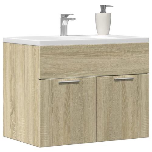 Skab til håndvask 60x38,5x46 cm konstrueret træ sonoma-eg