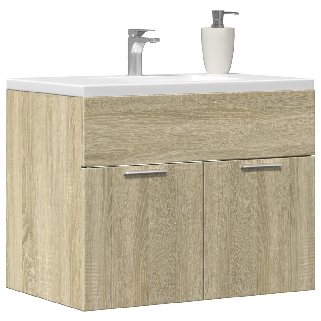 Skab til håndvask 60x38,5x46 cm konstrueret træ sonoma-eg