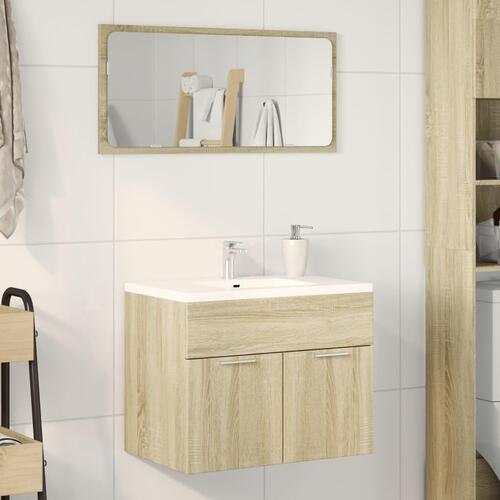Skab til håndvask 60x38,5x46 cm konstrueret træ sonoma-eg