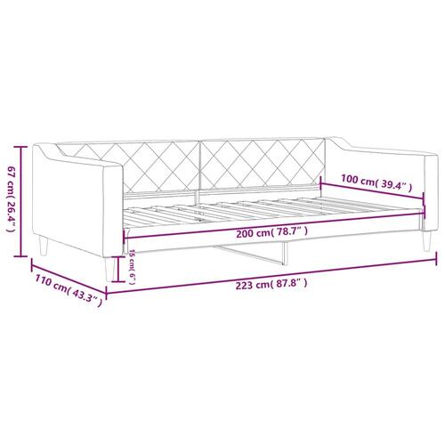 Daybed 100x200 cm stof mørkegrå