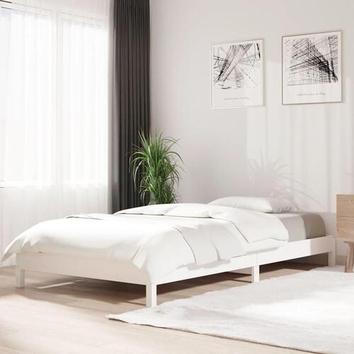 Stabelbar seng 75x190 cm massivt fyrretræ hvid