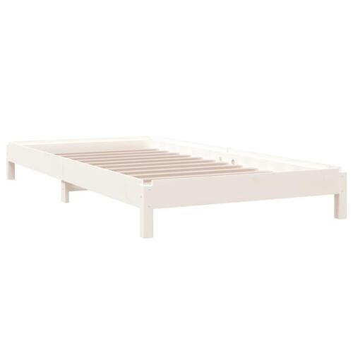 Stabelbar seng 75x190 cm massivt fyrretræ hvid