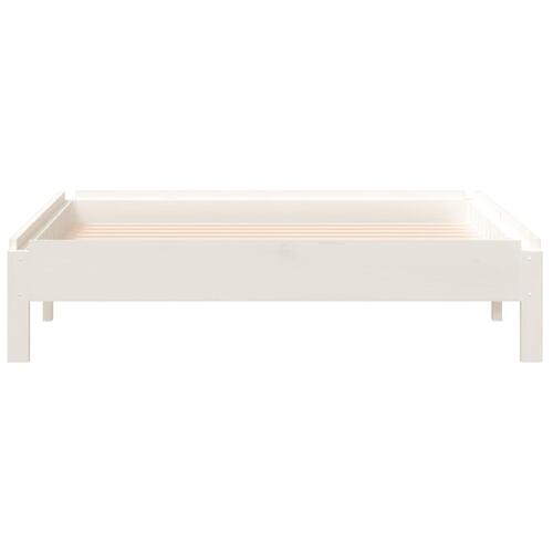 Stabelbar seng 75x190 cm massivt fyrretræ hvid